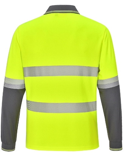 Picture of Winning Spirit Unisex Hi Vis Cooldry Segmented Long Sleeve Polo Shirt